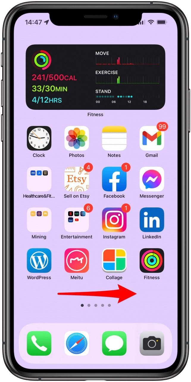 Swipe right from the first Home screen to find the Today View - how to check charge on airpods