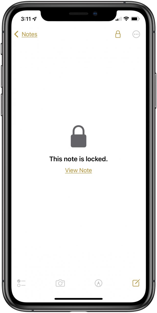 your note is now locked