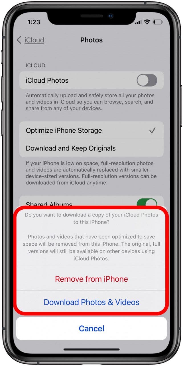 keep photos and videos on phone or delete them