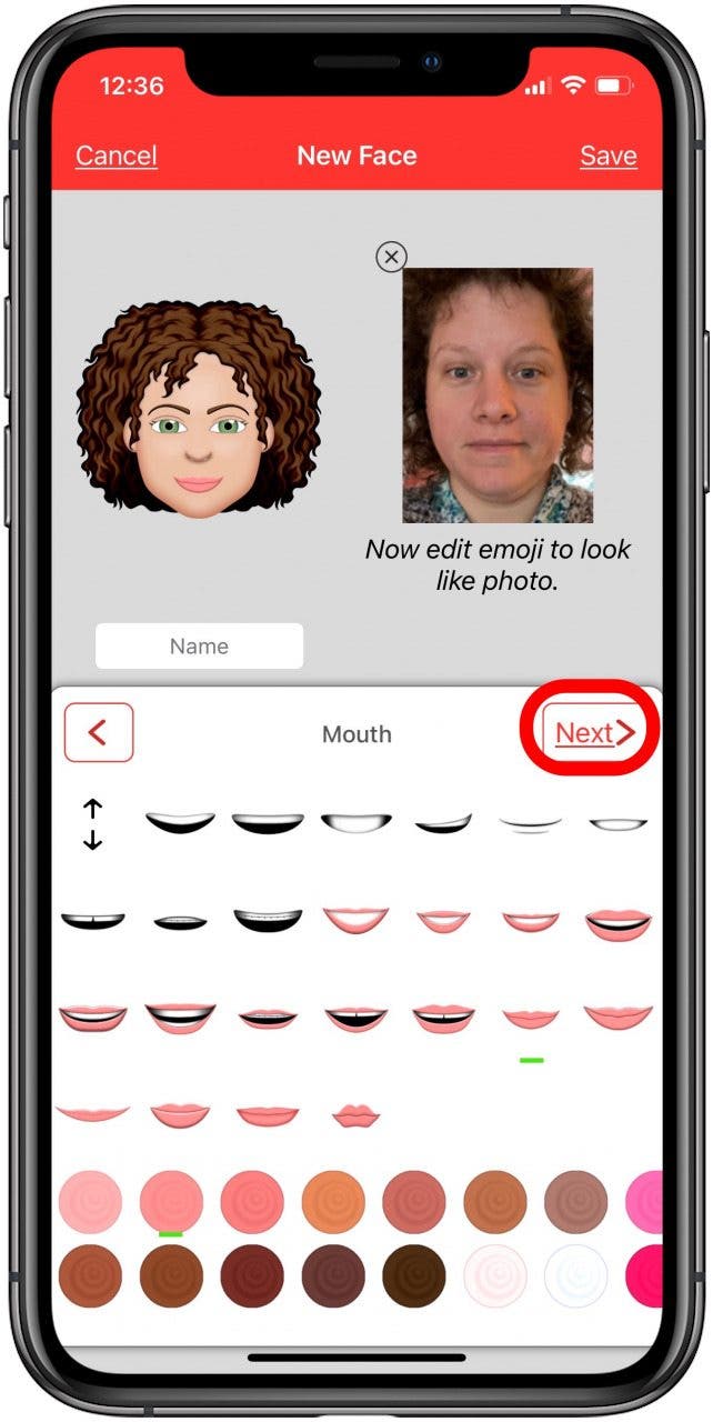 tap next to choose your next custom emoji feature