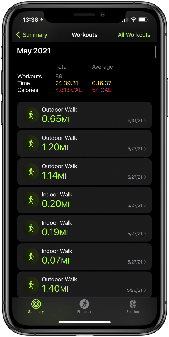 Apple watch workout on sale app for iphone