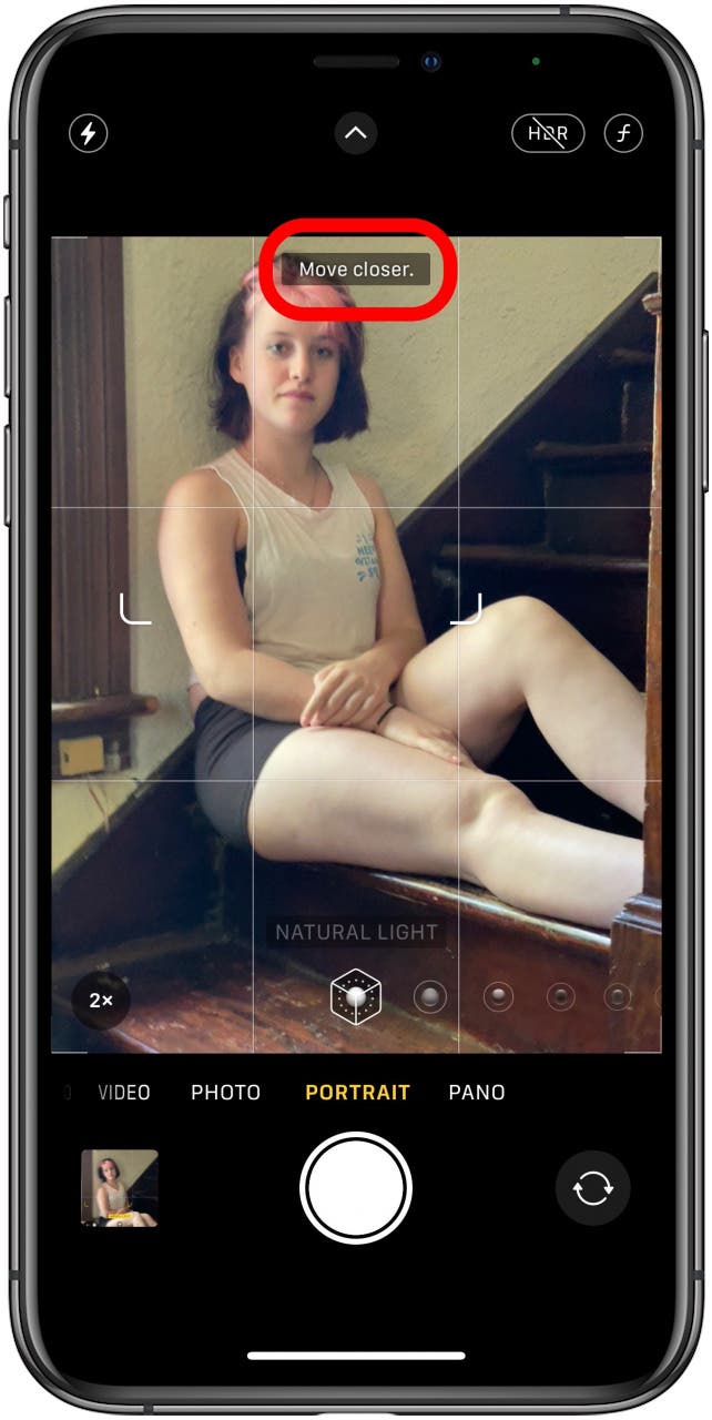 move closer to use iphone portrait mode