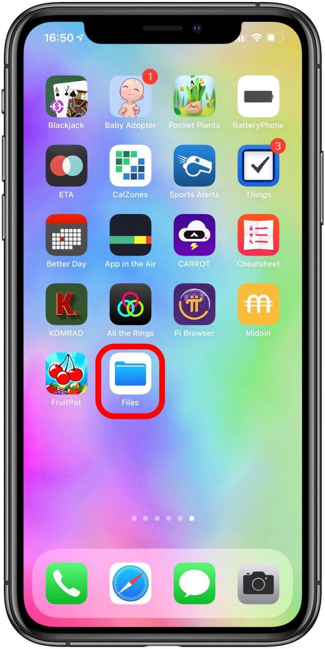  Åpne Filer app på iPhone