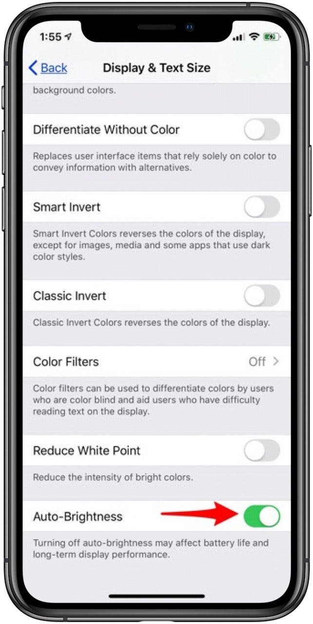 iphone auto brightness