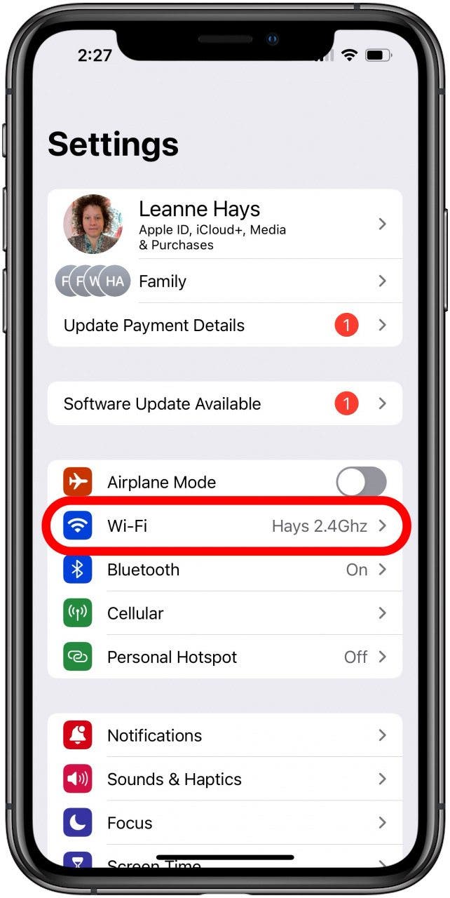 look next to wifi to see is my wifi 2.4 or 5