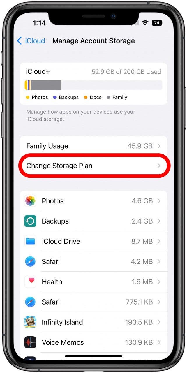 How to Change iCloud Storage Plans & Cancel iCloud Subscriptions in iOS 16