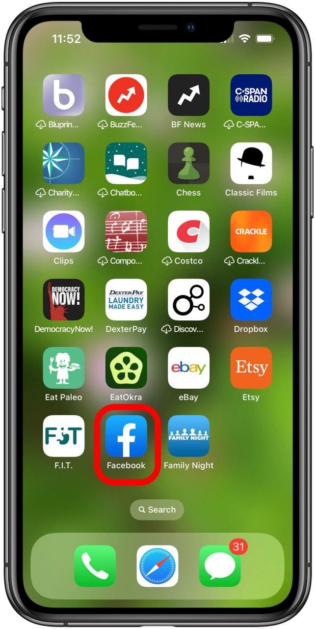 open the facebook app on your iphone or ipad