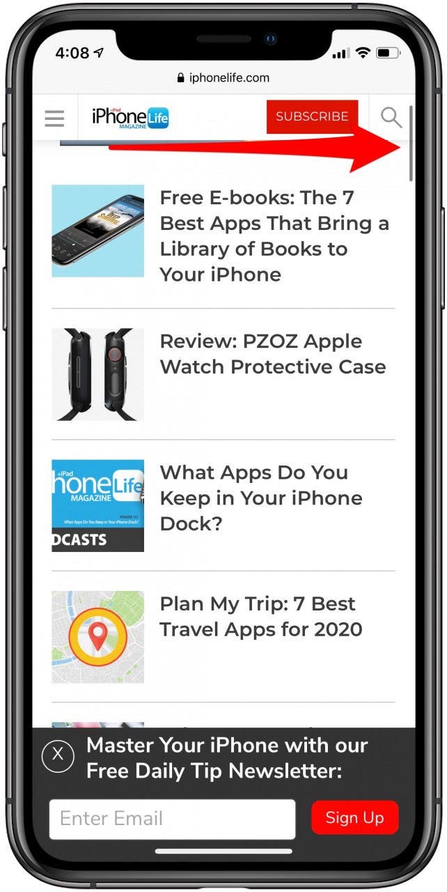 How to Use the Scroll Bar on the iPhone