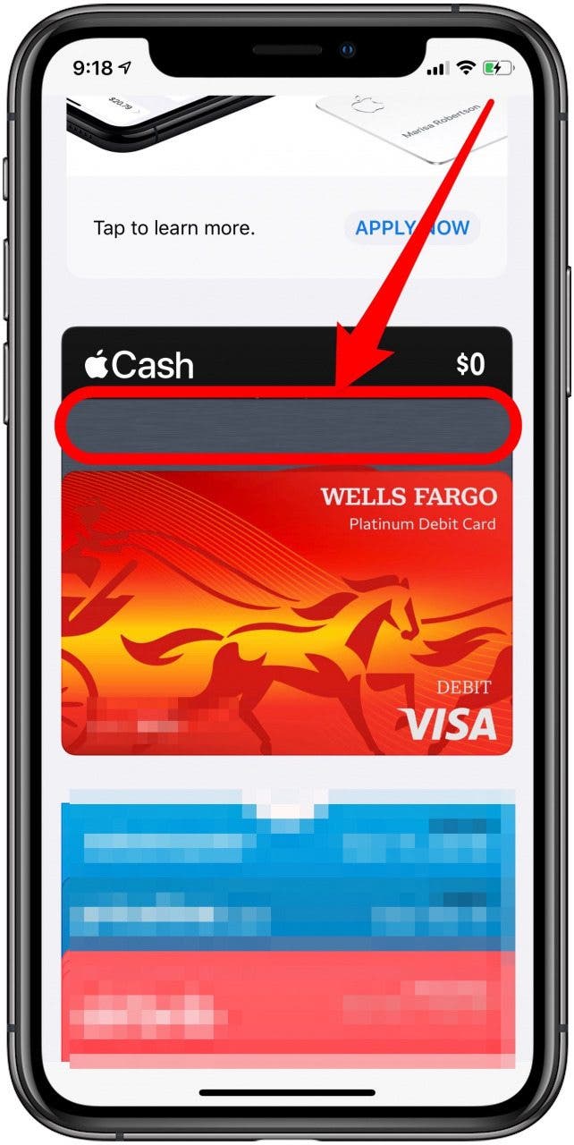 Apple pay shop default card
