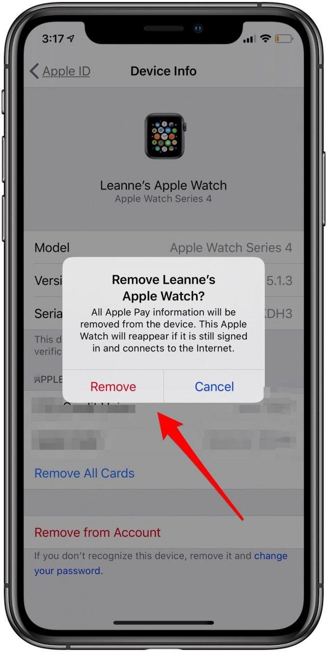remove device from apple id list