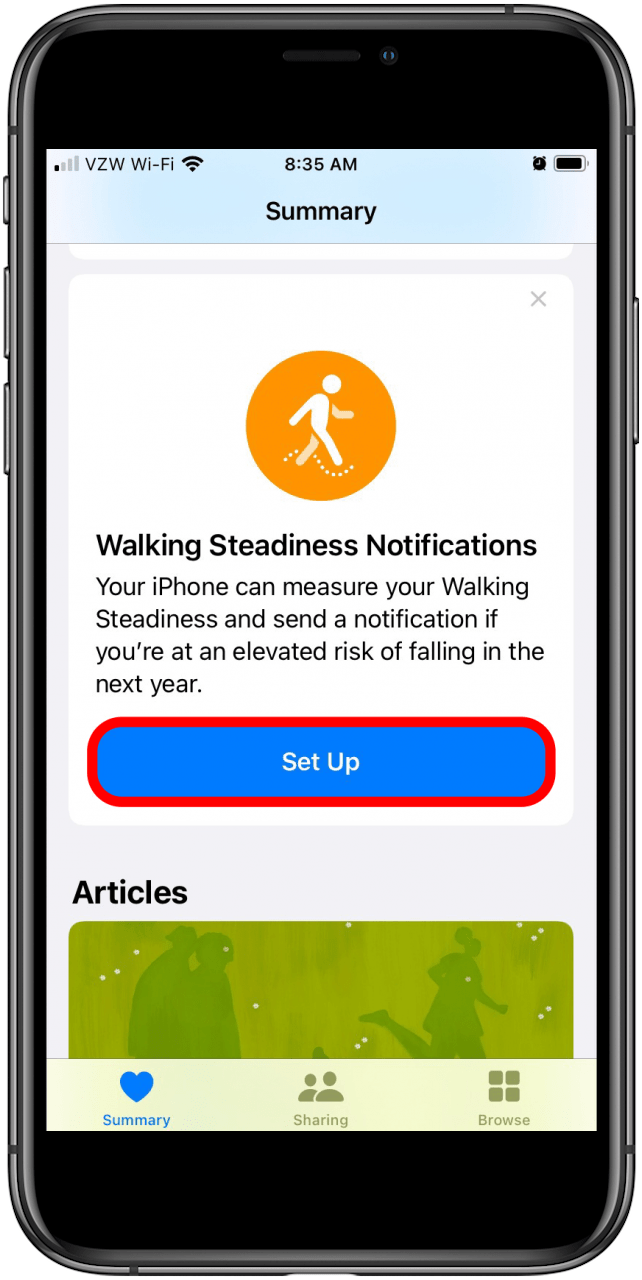 iPhone Walking Steadiness score health app iOS 15