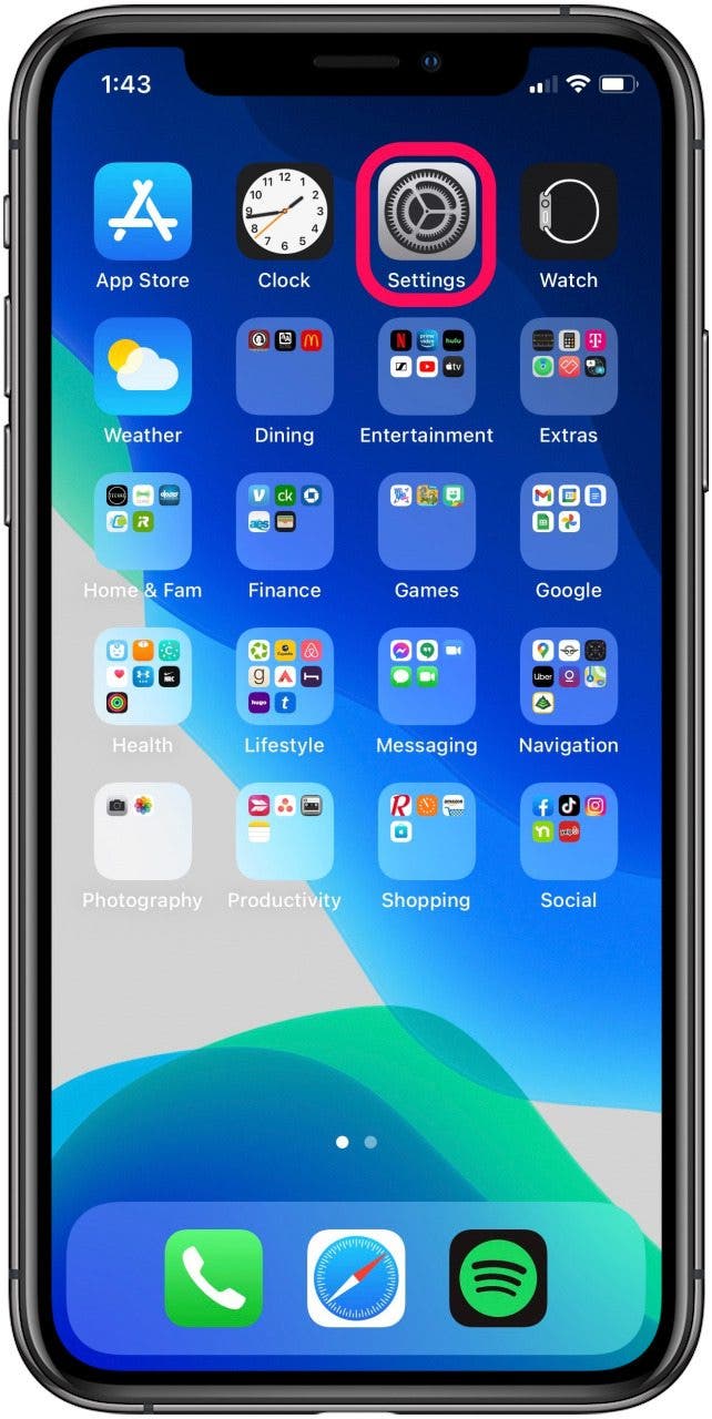 Open the Settings app