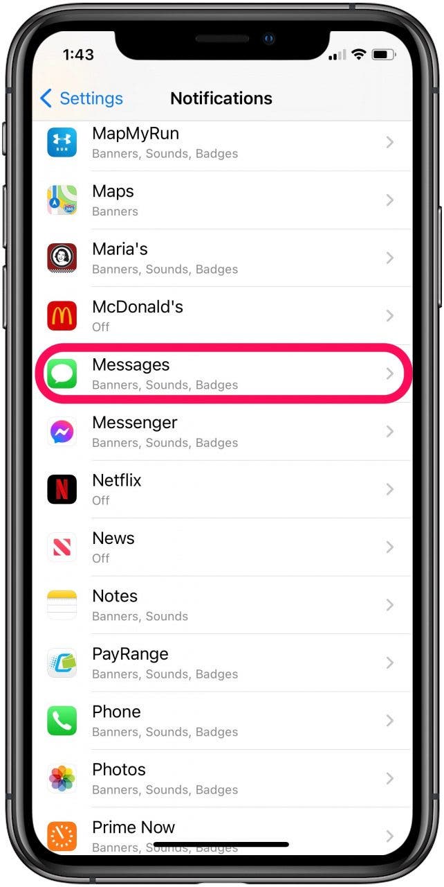 Scroll down and select the app you want to change to persistent banner style
