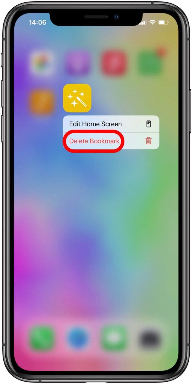 Delete shortcut from iPhone Home Screen