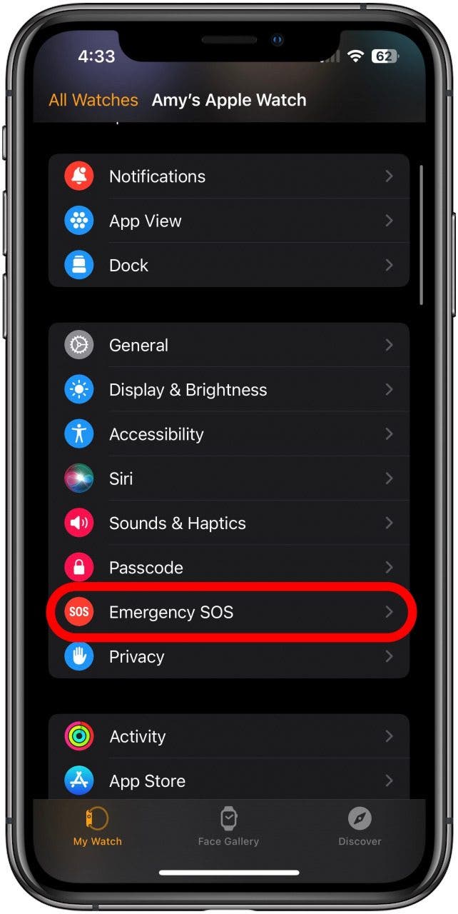 tap sos crash detection apple watch