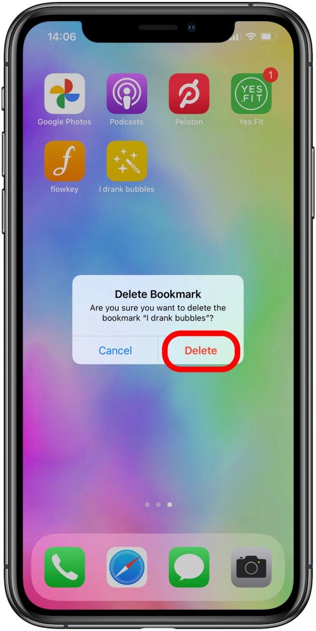 Delete shortcut from iPhone Home Screen