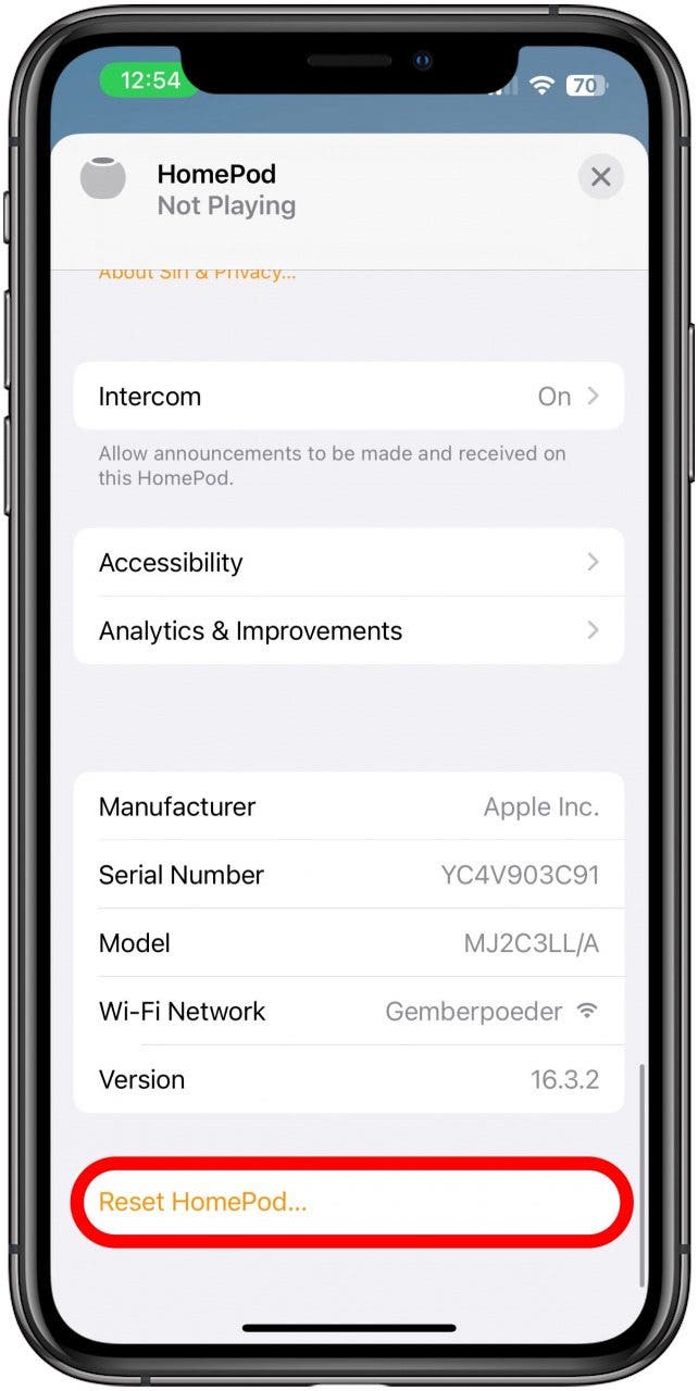 tap reset homepod homepod not turning on