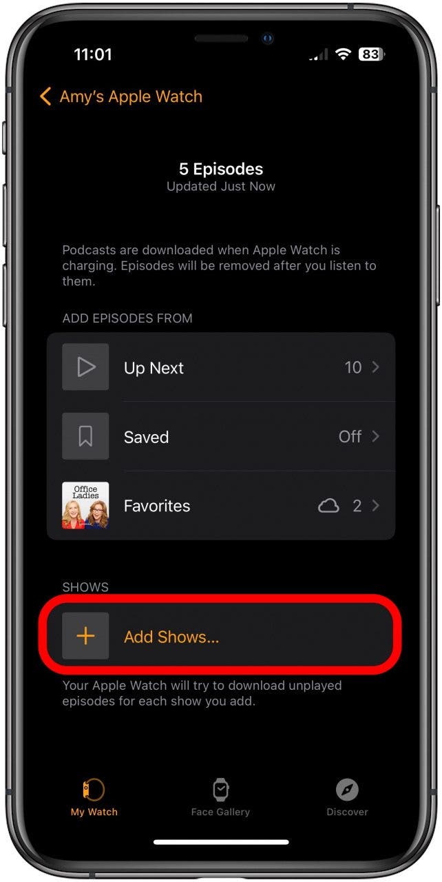 Tap add shows apple watch workout tips