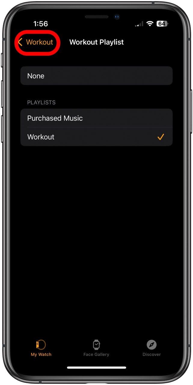 Tap back Workout playlist apple workout tips