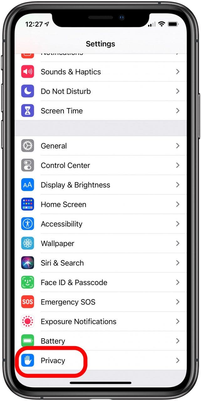 iphone privacy settings