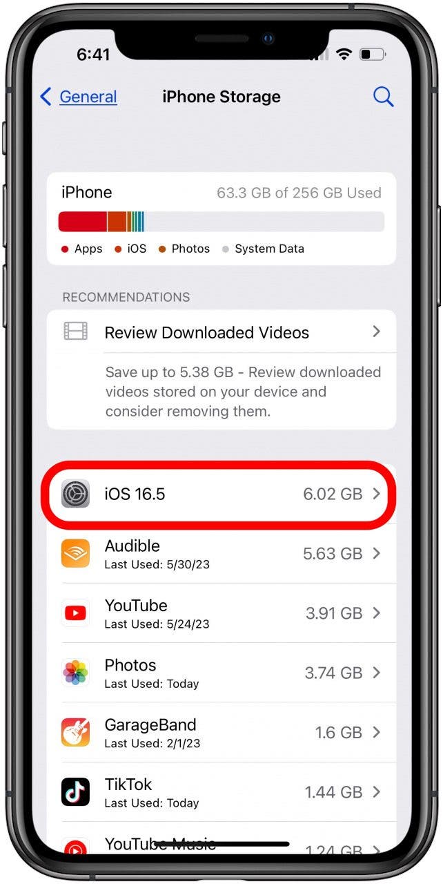 tap the ipados or ios update