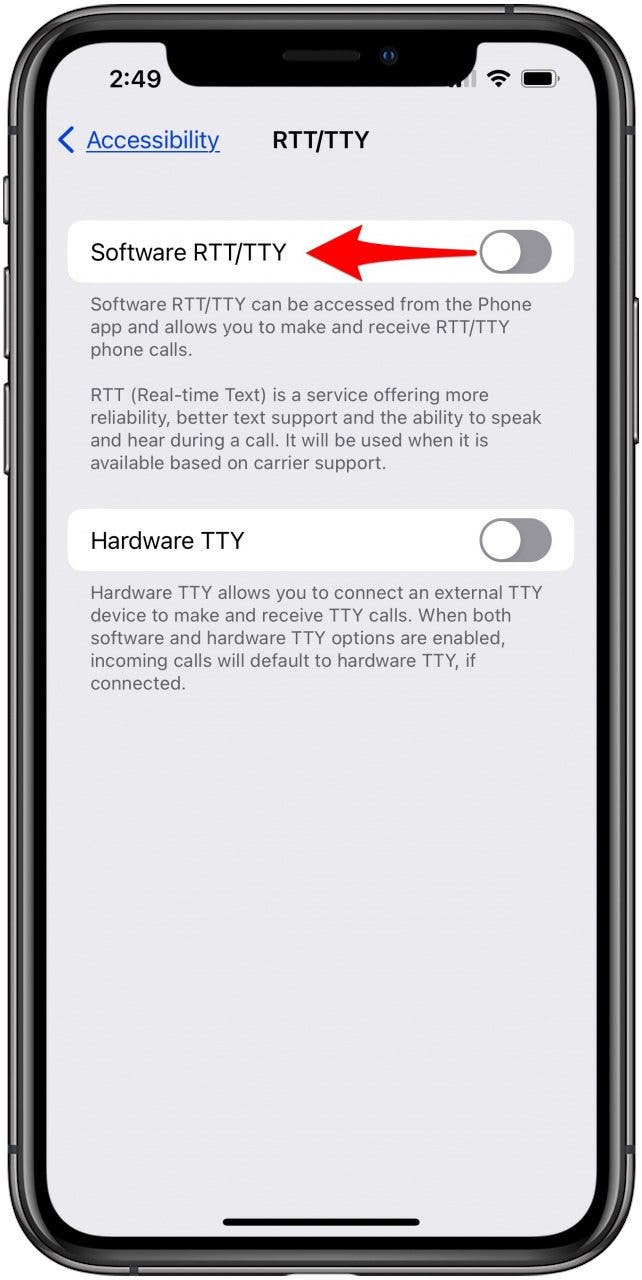 turn off tty and rtt on phone