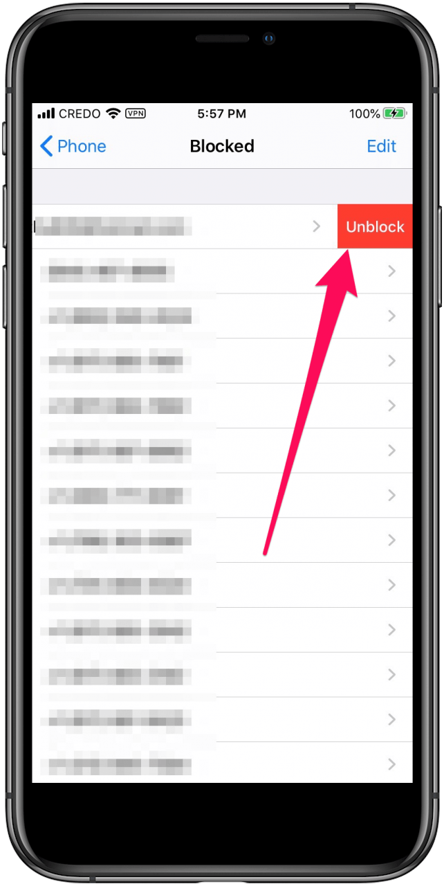 unblock a number