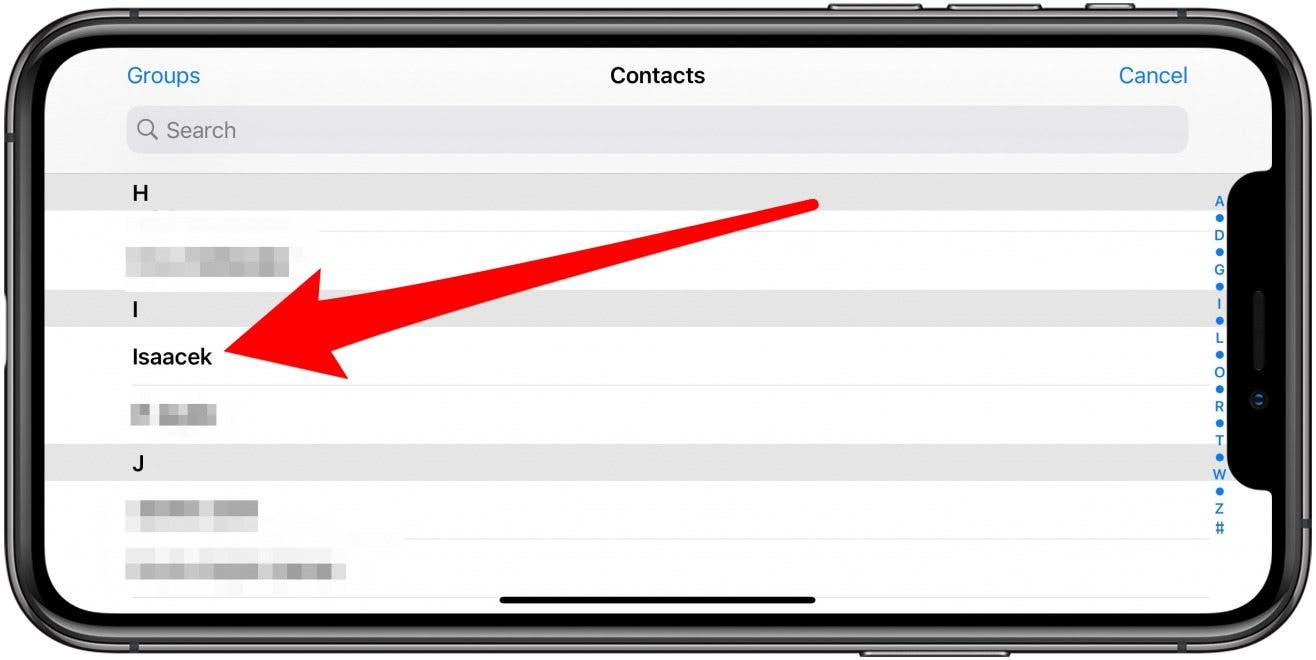 Pick the contact you want to assign the ringtone to.