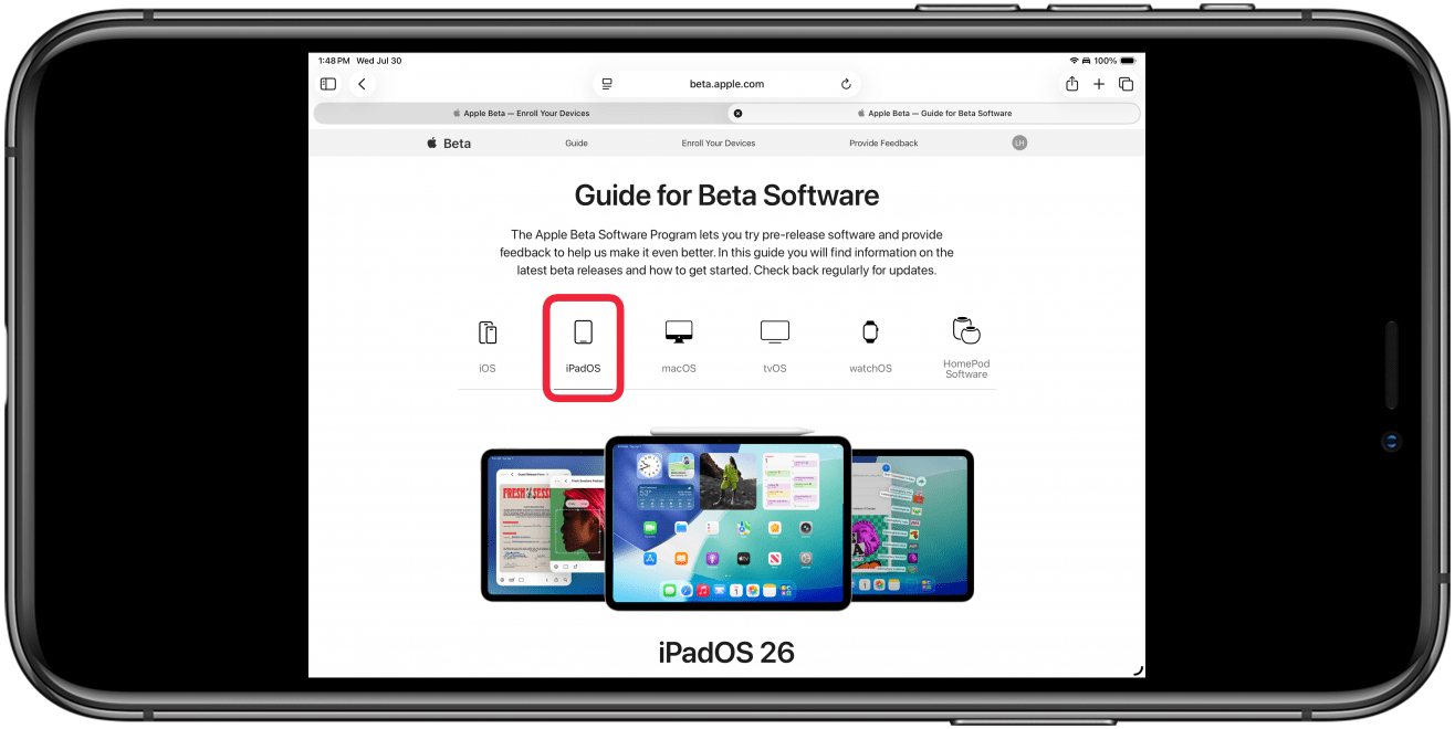 tap ipados