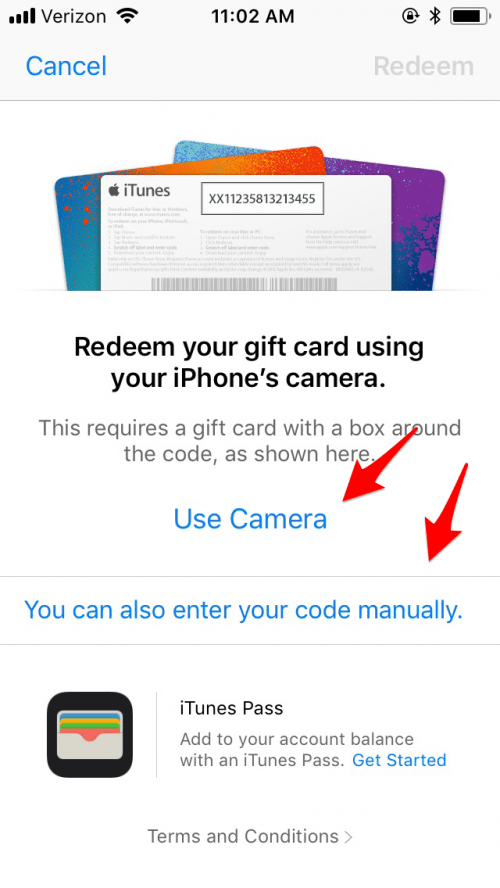 redeem itunes gift card on iphone