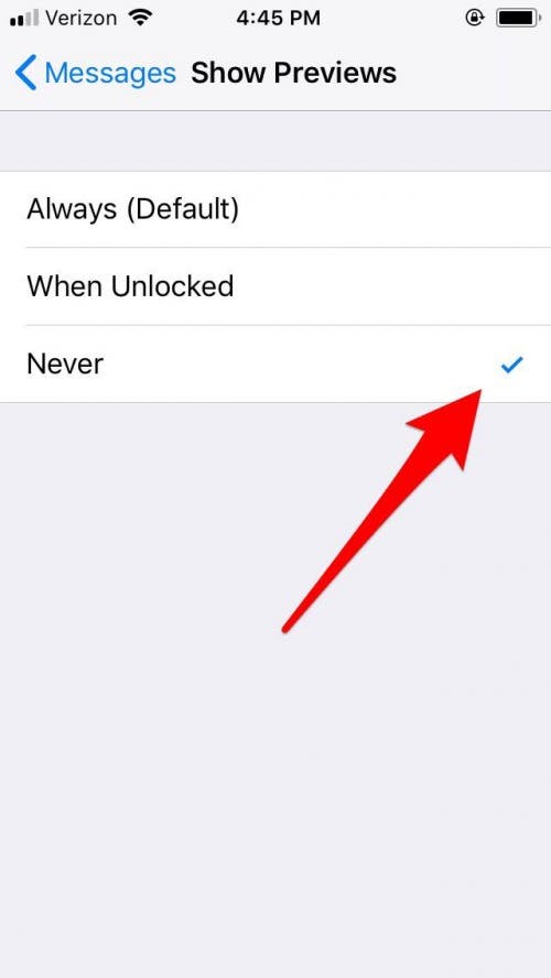 how to turn off message preview on iphone