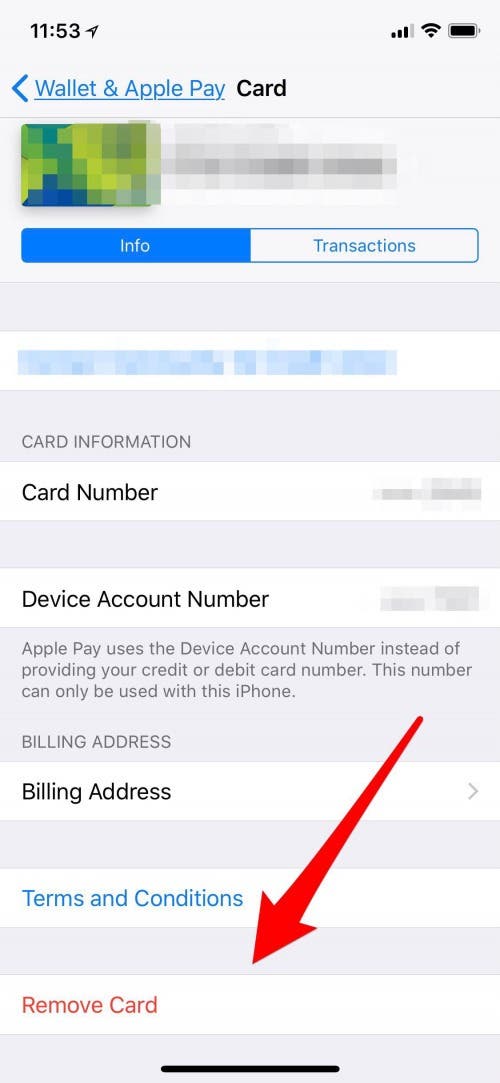 set default credit card iphone