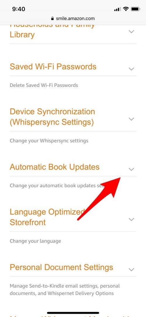 manage my kindle updates