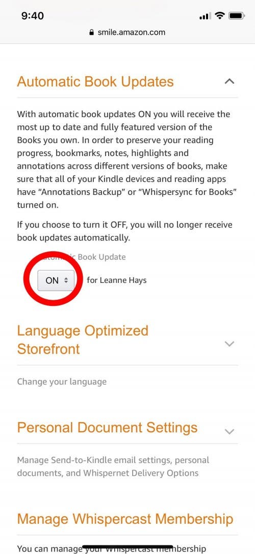 update my kindle books