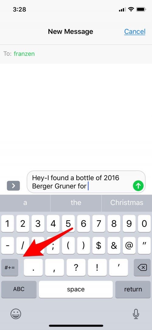 type euro symbol on iphone