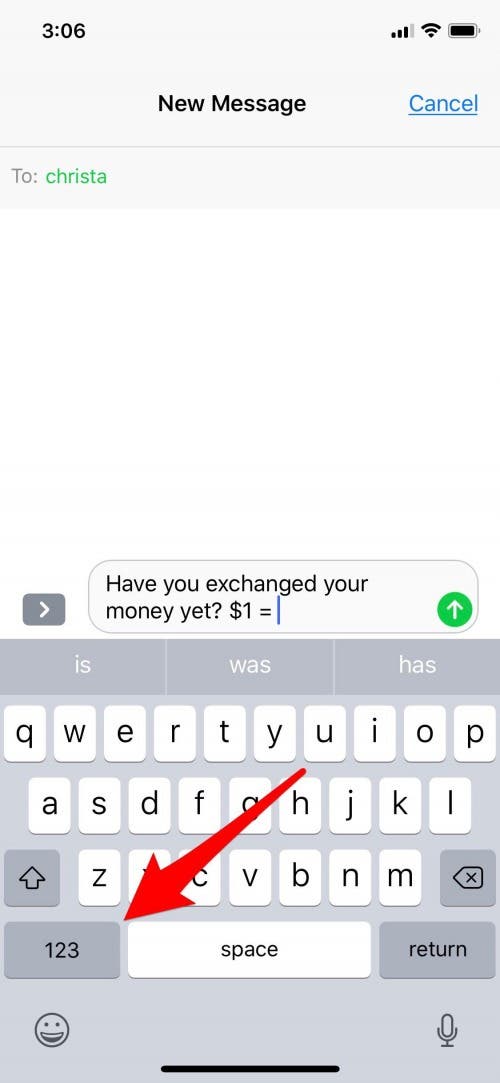 yen symbol iphone