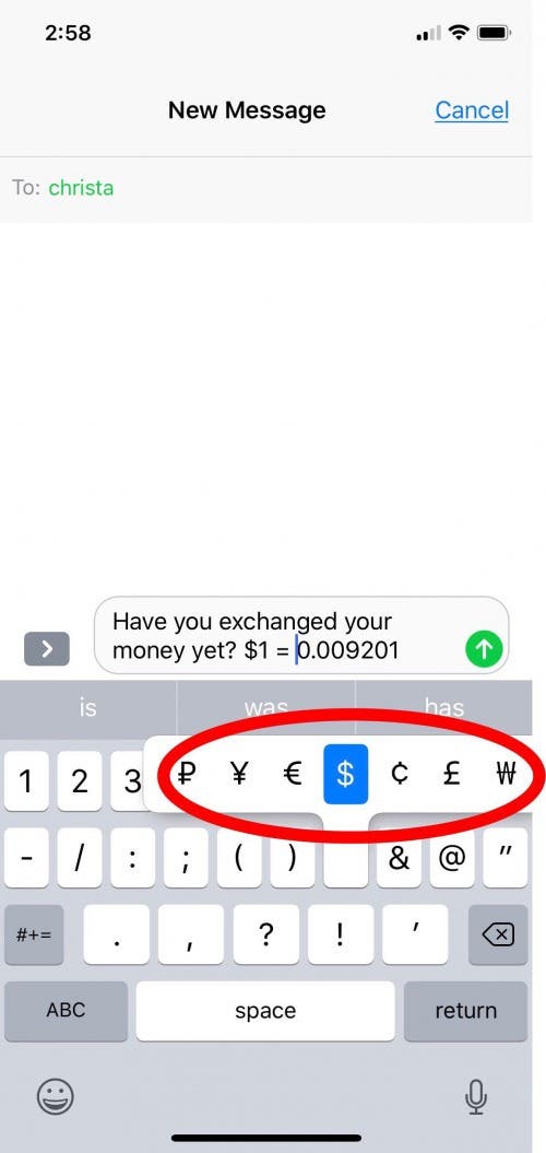 yen symbol
