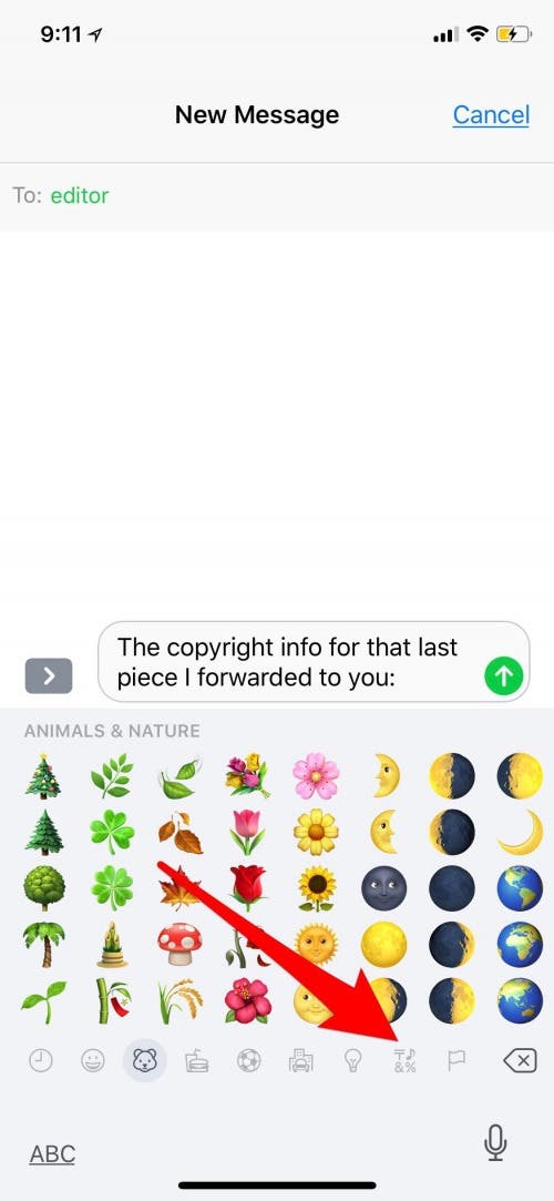 iphone symbols copyright