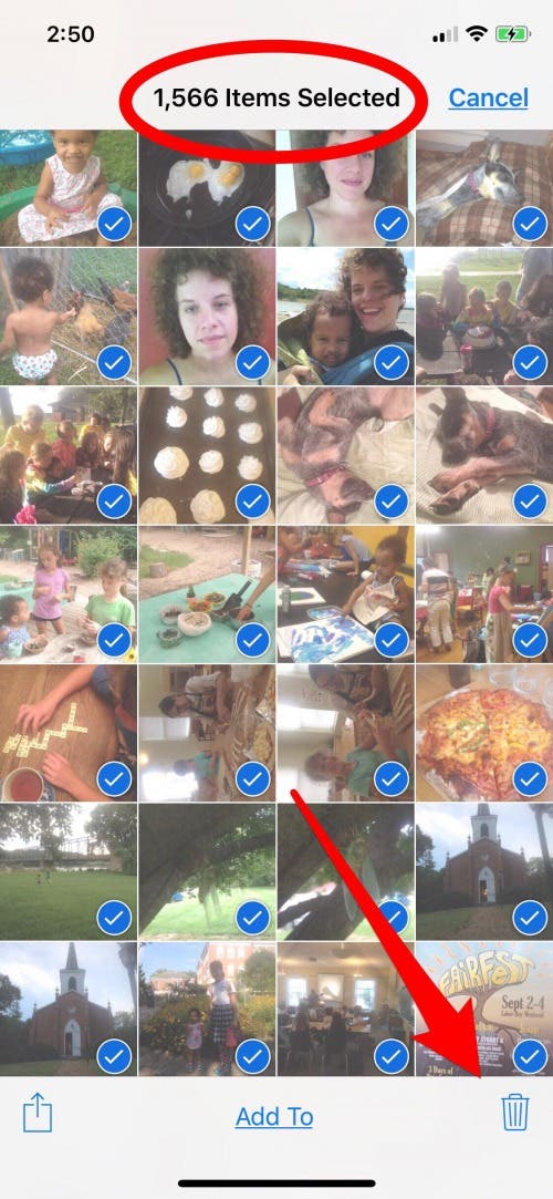 delete all photos from iphone