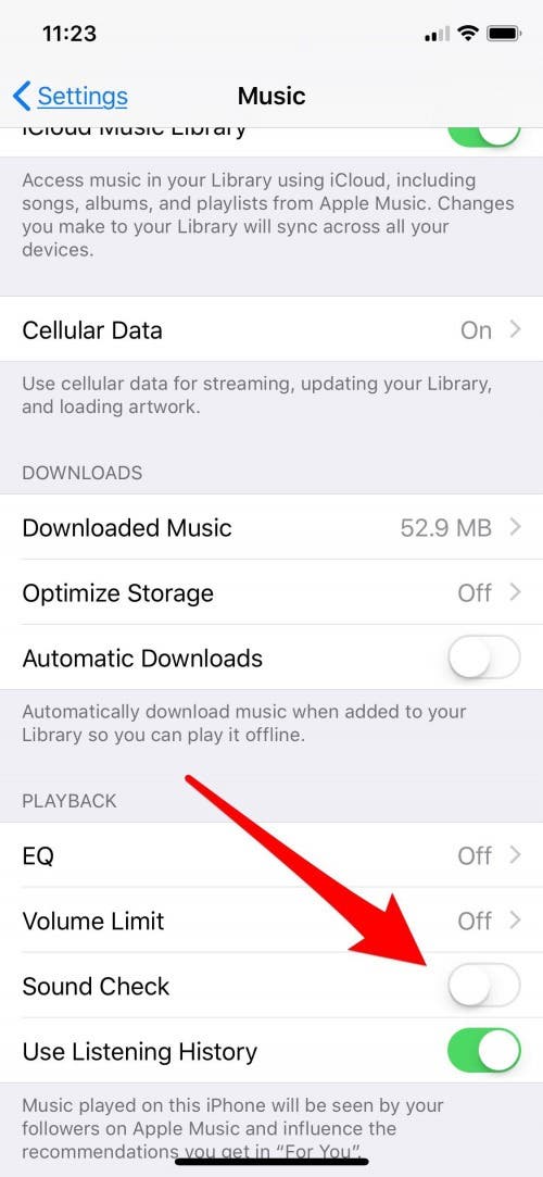padding-right: 15px what is soundcheck on iphone