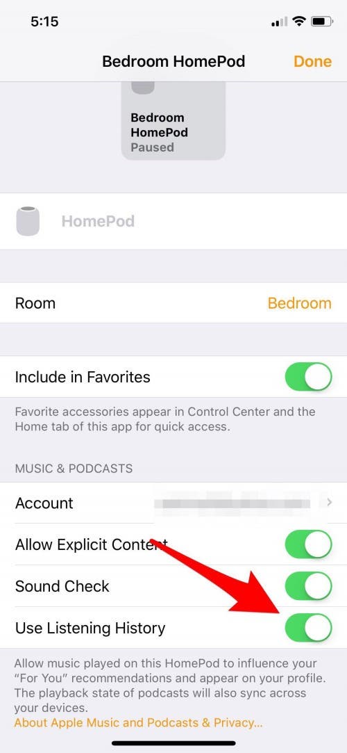 homepod music settings