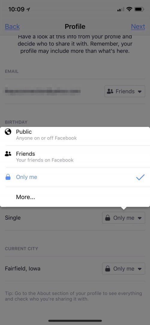 facebook view profile as