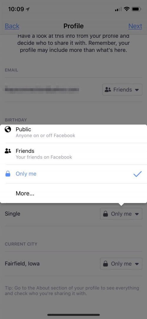 facebook view profile as