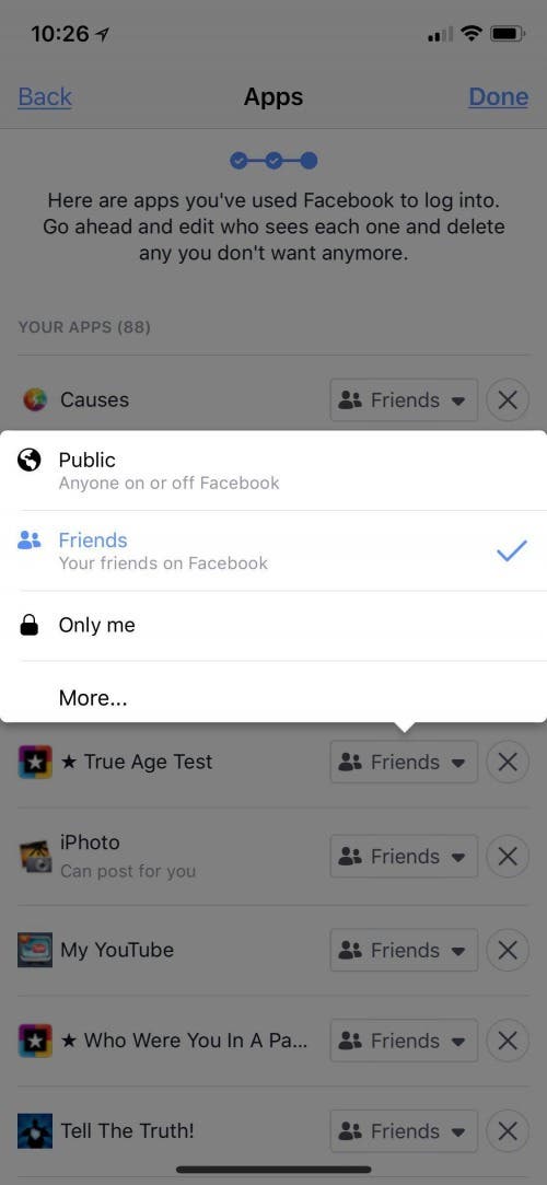 delete facebook apps