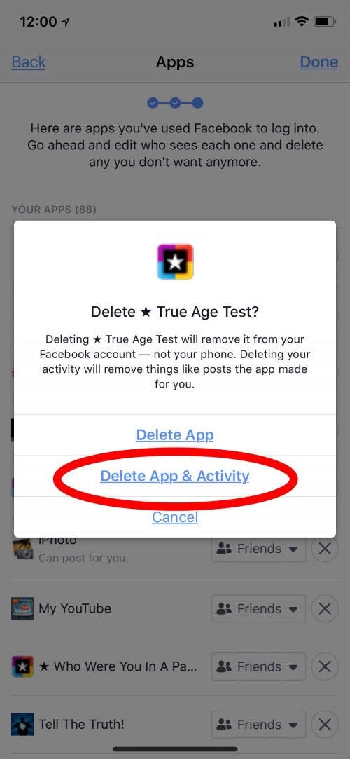 how to delete facebook apps