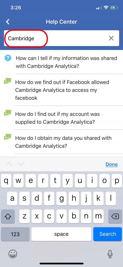 was my facebook data shared to cambridge