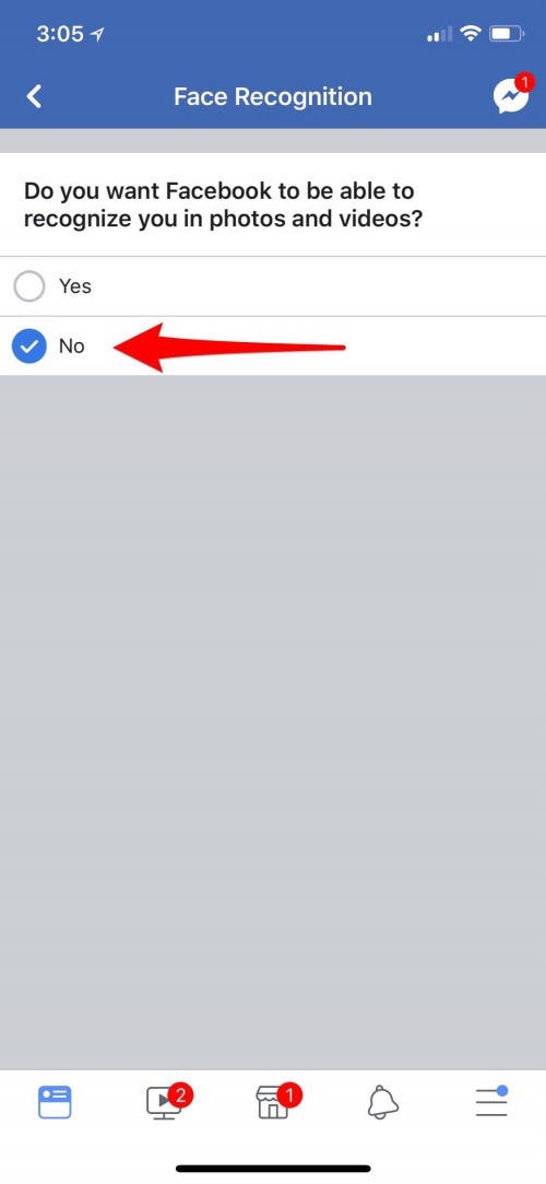 how to turn off face recognition on facebook