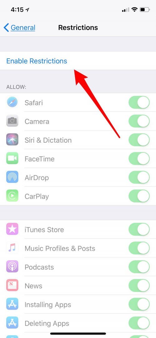 iphone parental controls