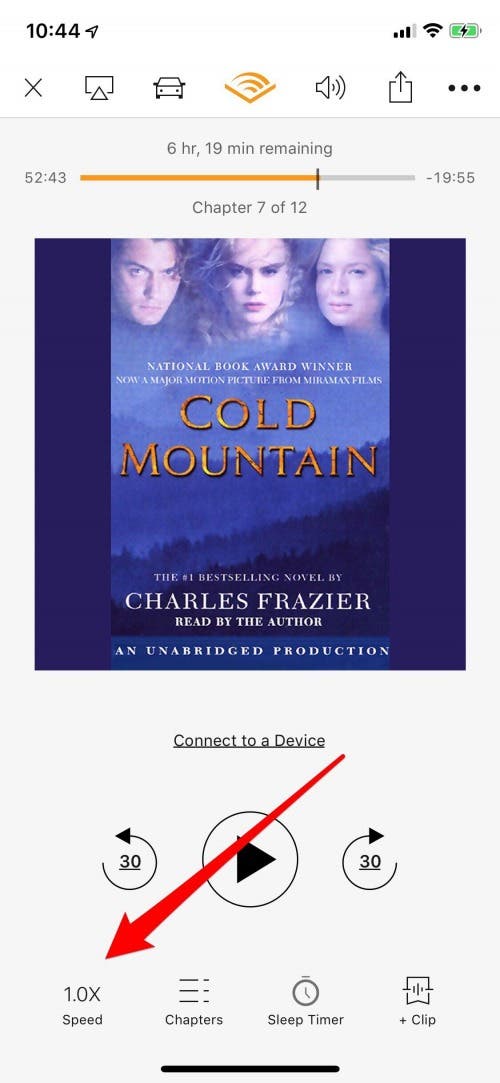 how to change audiobook speed