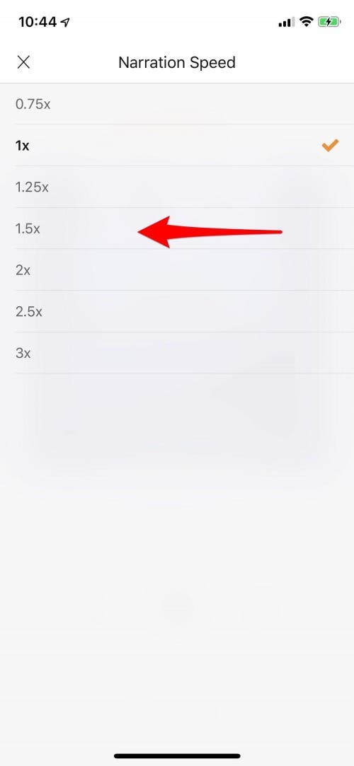 speed up audiobook iphone